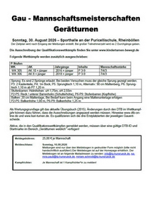 Gau Mannschaft Ausschreibung 2026