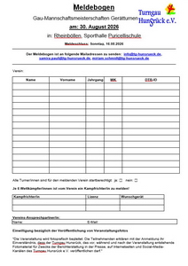 Gau Mannschaft Meldeformular 2026